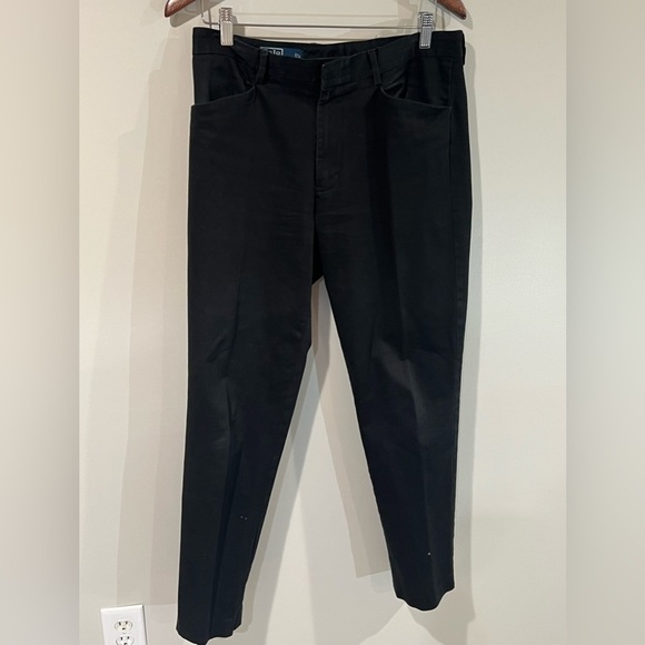 Men’s Polo Ralph Lauren Perfect Chino 32W 32L Navy Flat Front Slacks Pants EUC - Picture 2 of 6
